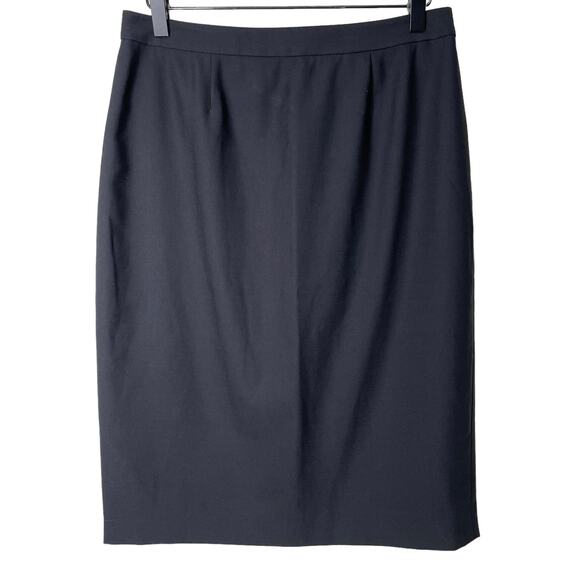 Vintage St John Black Wool Blend Skirt Heritage Elevated Basics Classic Career 6 - Picture 1 of 7